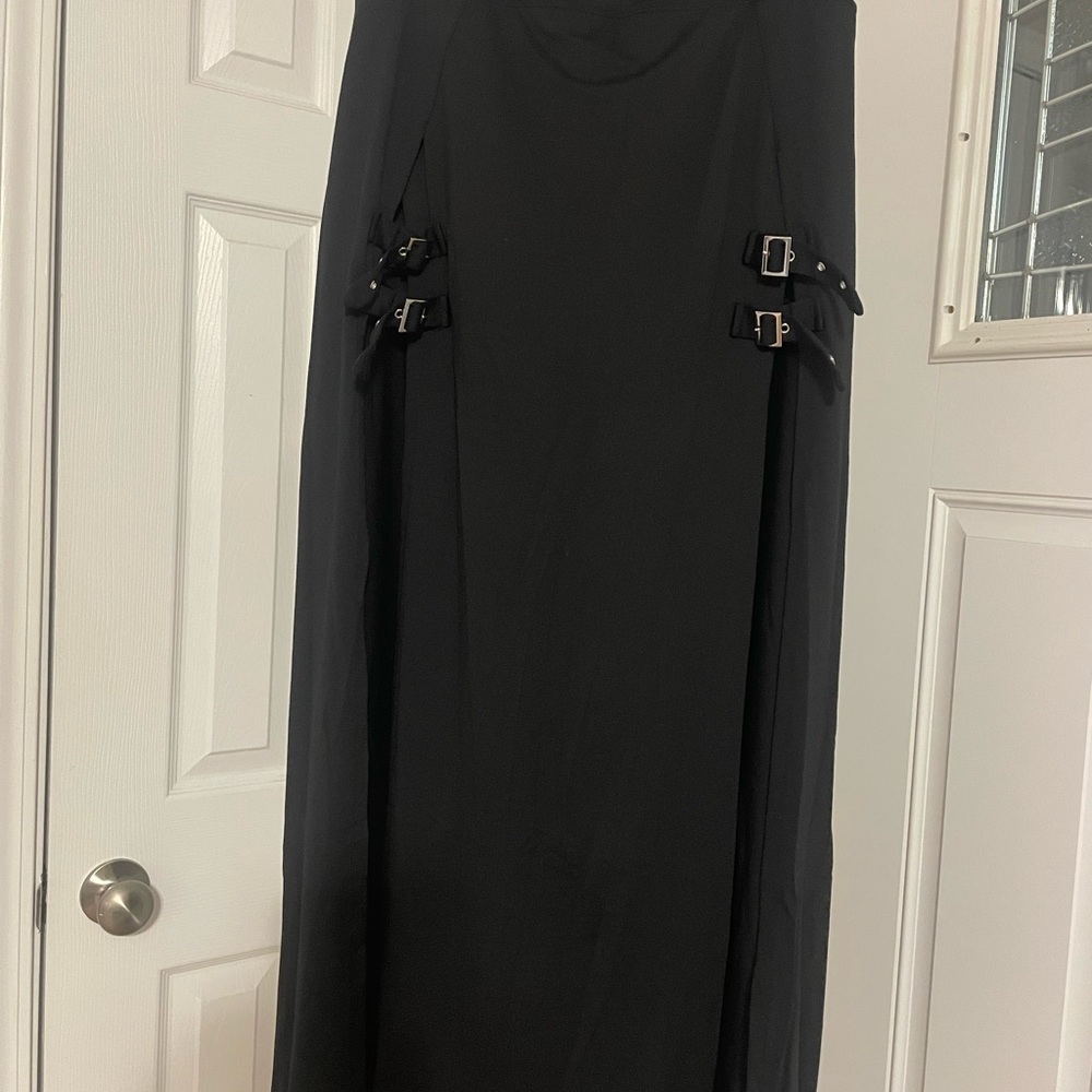 Halara Black Maxi Skort Built-In Shorts Adjustable Buckles | NWT | L